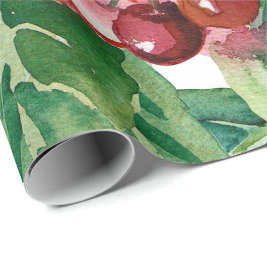 Cherry Seamless Pattern Cadeaupapier (Rol Hoek)