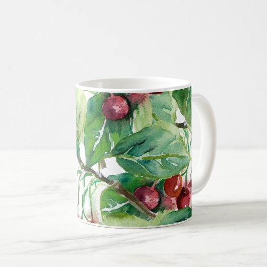 Cherry Seamless Pattern Koffiemok (Voorkant rechts)