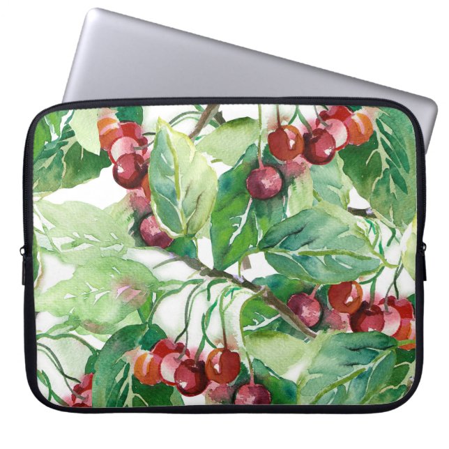 Cherry Seamless Pattern Laptop Sleeve (Voorkant)