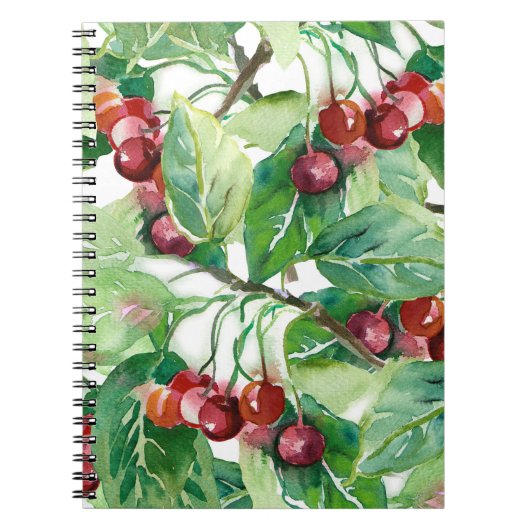 Cherry Seamless Pattern Notitieboek (Voorkant)