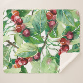 Cherry Seamless Pattern Sherpa Deken (Voorkant (horizontaal))