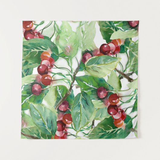 Cherry Seamless Pattern Wandkleed (Voorkant (horizontaal))