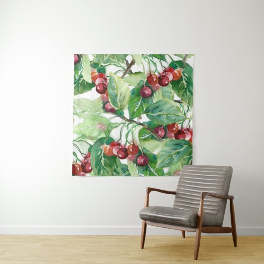 Cherry Seamless Pattern Wandkleed (In situ)
