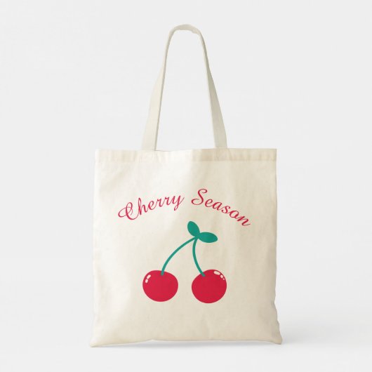Cherry Seizoen Schattigee Kersen Canvas tas (Achterkant)