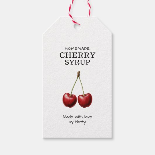 Cherry siroop label voor uw zelfgemaakte recepten! cadeaulabel (Voorkant)