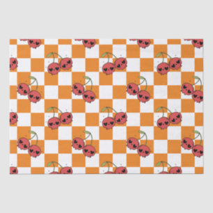 Cherry Skull Checkerboard – Alt esthetisch Tissuepapier