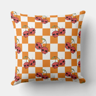 Cherry Skull Checkerboard - Schattigee Kawaii-vibe Kussen