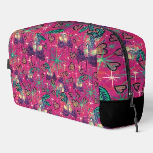 Cherry Skulls, glitter en hot pink Toilettasje (Rechterhoek)