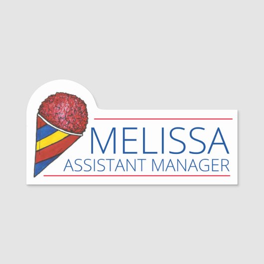 Cherry Sno Cone Snocone Shaved Ice Snack Bar Naamplaatje (Voorkant)