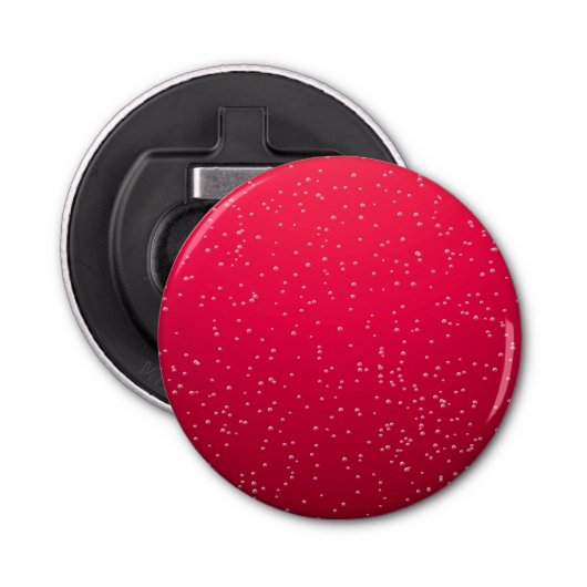 Cherry Soda met Tiny Bubbles Background Art Button Flesopener (Voorkant)