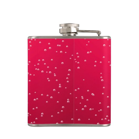 Cherry Soda met Tiny Bubbles Background Art Heupfles (Achterkant)