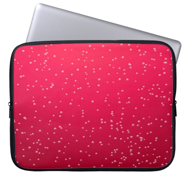 Cherry Soda met Tiny Bubbles Background Art Laptop Sleeve (Voorkant)