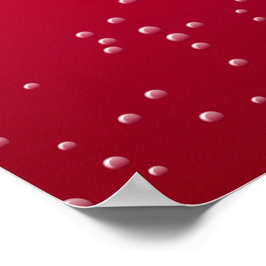 Cherry Soda met Tiny Bubbles Background Art Poster (Hoek)