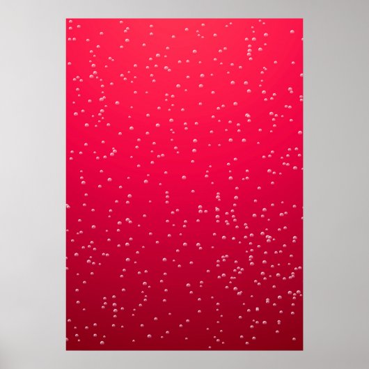 Cherry Soda met Tiny Bubbles Background Art Poster (Voorkant)