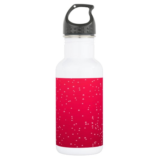 Cherry Soda met Tiny Bubbles Background Art Waterfles (Voorkant)