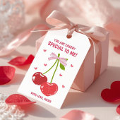 Cherry Special Valentine Gift Tag with Hearts Cadeaulabel