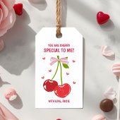 Cherry Special Valentine Gift Tag with Hearts Cadeaulabel