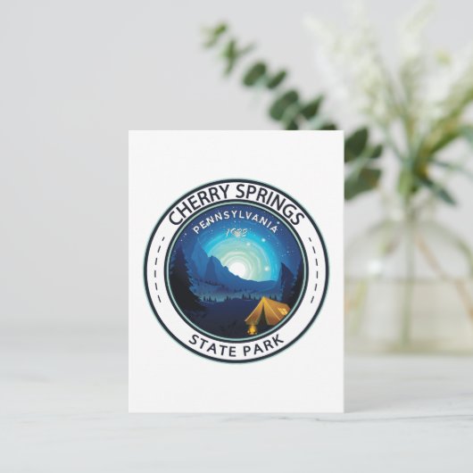 Cherry Springs State Park Pennsylvania Badge Briefkaart (Staand voorkant)
