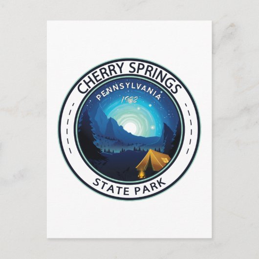 Cherry Springs State Park Pennsylvania Badge Briefkaart (Voorkant)