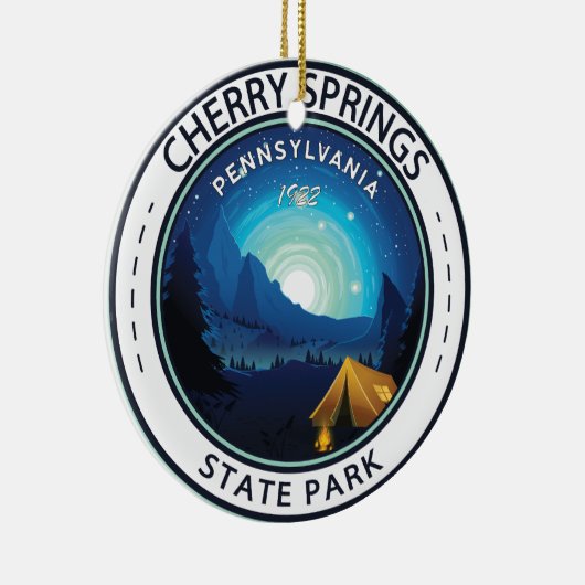 Cherry Springs State Park Pennsylvania Badge Keramisch Ornament (Rechts)