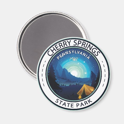 Cherry Springs State Park Pennsylvania Badge Magneet (Voorkant / Achterkant)