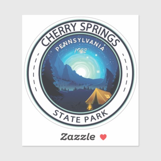 Cherry Springs State Park Pennsylvania Badge Sticker (Vel)