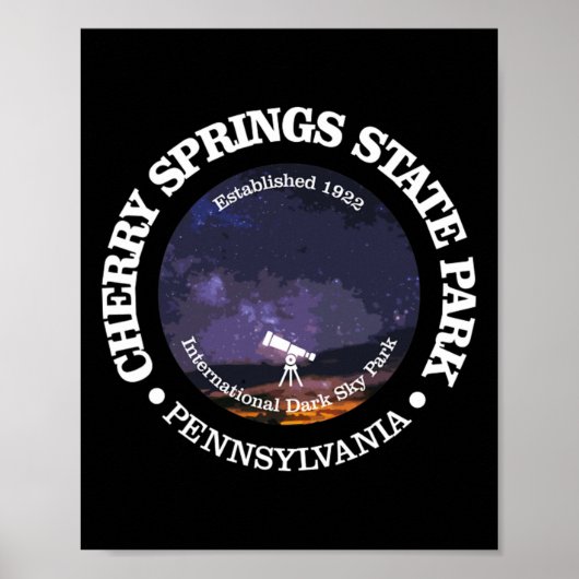 Cherry Springs State Park Shirt Funny Hiking 1922  Poster (Voorkant)