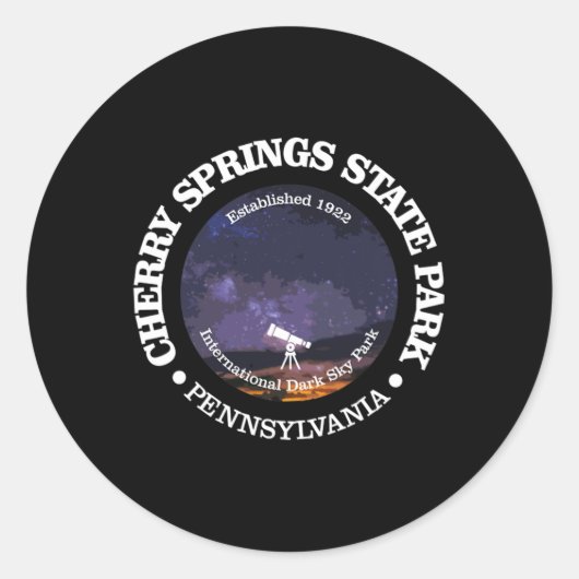 Cherry Springs State Park Shirt Funny Hiking 1922 Ronde Sticker (Voorkant)