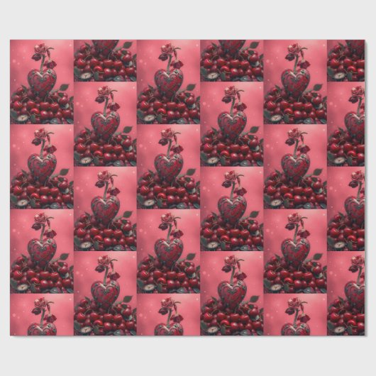 Cherry Steampunk Valentijn Cadeaupapier (Vlak)