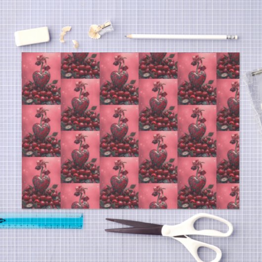 Cherry Steampunk Valentijn Tissuepapier (Craft)