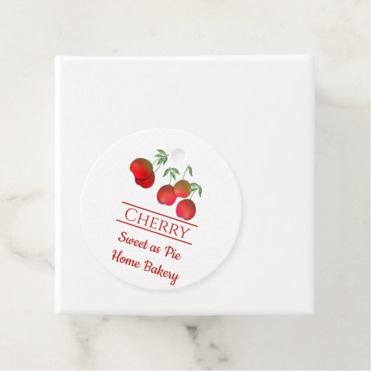 Cherry Stems Fresh Fruit String Label (In situ)