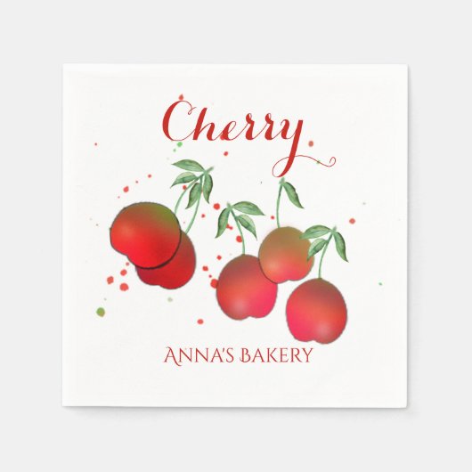 Cherry Stems Papier servet (Voorkant)