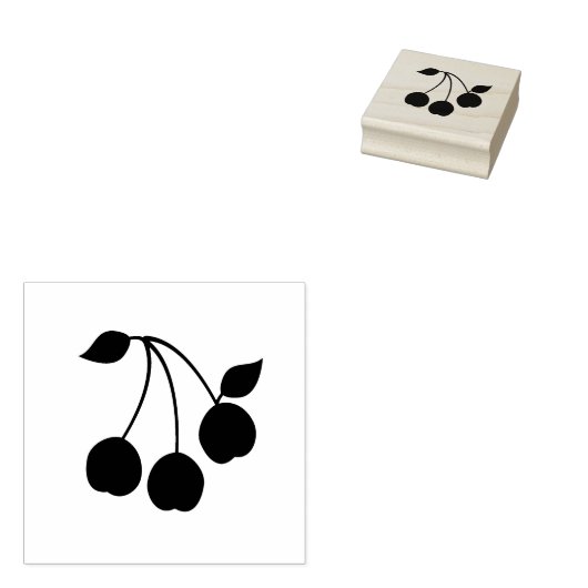 Cherry Stems Rubber Stamp 2" Rubberstempel (Gestempeld)