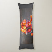 Cherry Still Life in Glass Stretched Canvas Print Lichaamskussen (Achterkant (Verticaal))