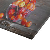 Cherry Still Life in Glass Stretched Canvas Print Snijplank (Hoek)