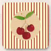 Cherry Stripe Cork Onderzetter (Voorkant)