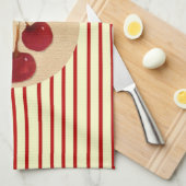 Cherry Stripe Kitchen Towel Theedoek (Quarter Fold)