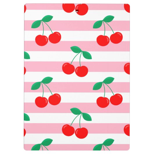 Cherry Stripe Pattern – Retro Fruit Gift & Decor Klembord (Achterkant)