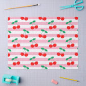 Cherry Stripe Pattern – Retro Fruit Gift & Decor Tissuepapier (Craft)