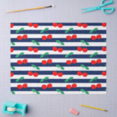 Cherry Stripe Pattern – Retro Fruit Gift & Decor Tissuepapier (Craft)