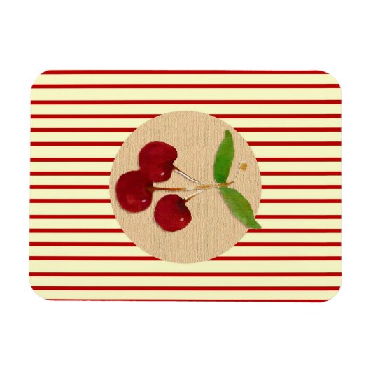 Cherry Stripe Premium Flexi Magnet Magneet (Horizontaal)
