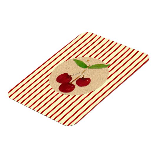 Cherry Stripe Premium Flexi Magnet Magneet (Linkerzijde)