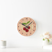Cherry Stripe Wall Clock Ronde Klok (Huis)
