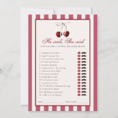 Cherry Striped Vrijgezellenfeest Hij zei dat ze Ka Kaart (Voorkant)