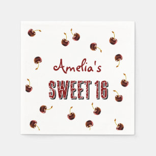 Cherry Sweet 16 Gepersonaliseerde partij Servet