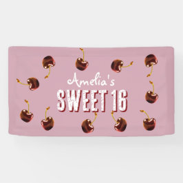 Cherry Sweet 16 Gepersonaliseerde partij Spandoek