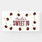 Cherry Sweet 16 Gepersonaliseerde partij Spandoek (Horizontaal)