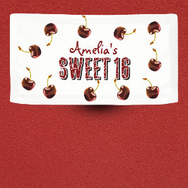 Cherry Sweet 16 Gepersonaliseerde partij Spandoek
