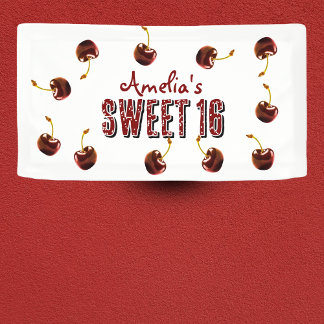 Cherry Sweet 16 Gepersonaliseerde partij Spandoek