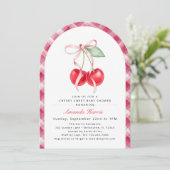 Cherry Sweet Arch Baby shower Uitnodiging (Staand voorkant)